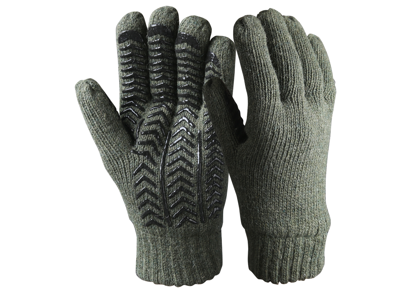ragg wool and leather gloves