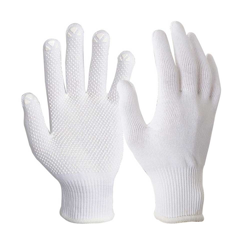 13G Polyester Glove with PVC Dots on palm for Promotion