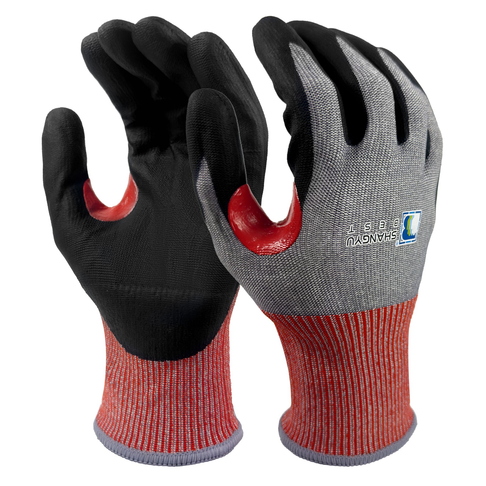 Recycled Glove/13G recycled polyester knit liner with Sandy Nitrile Coated Work Glove/71105