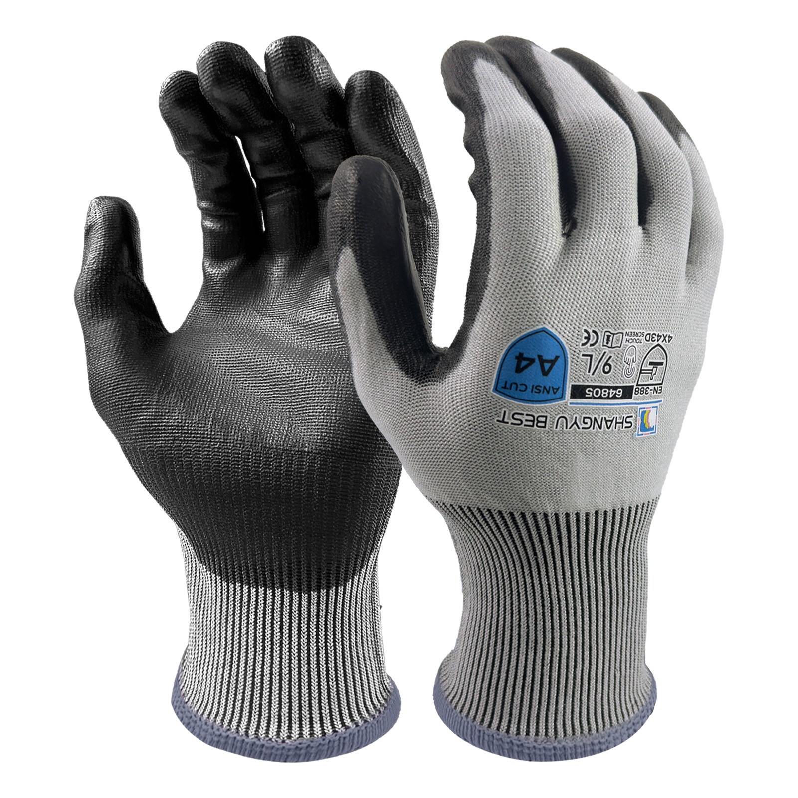 18G PU Coated on Palm Cut Resistance Glove/64805