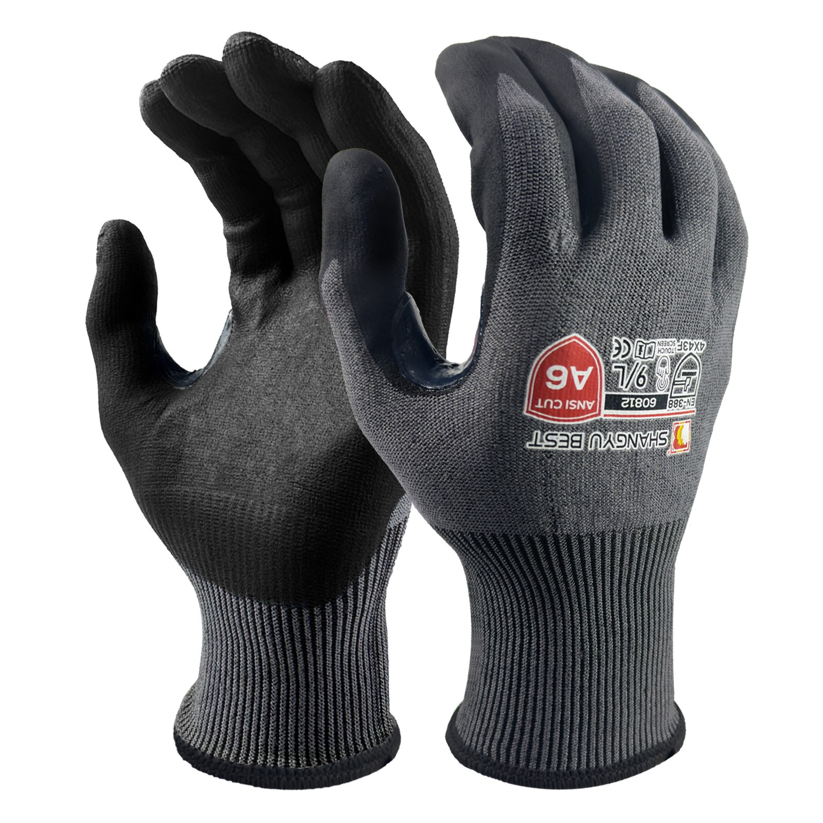 18G Foam Nitrile Coated Reinforced Thumb Crotch Cut Resistance Glove/ 60812