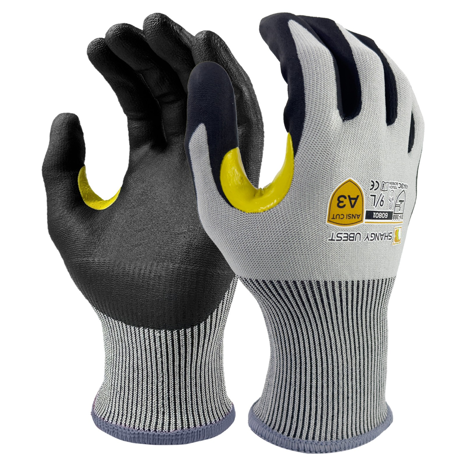 18G Foam Nitrile Coated Reinforced Thumb Crotch A3 Cut Resistance Glove/60832